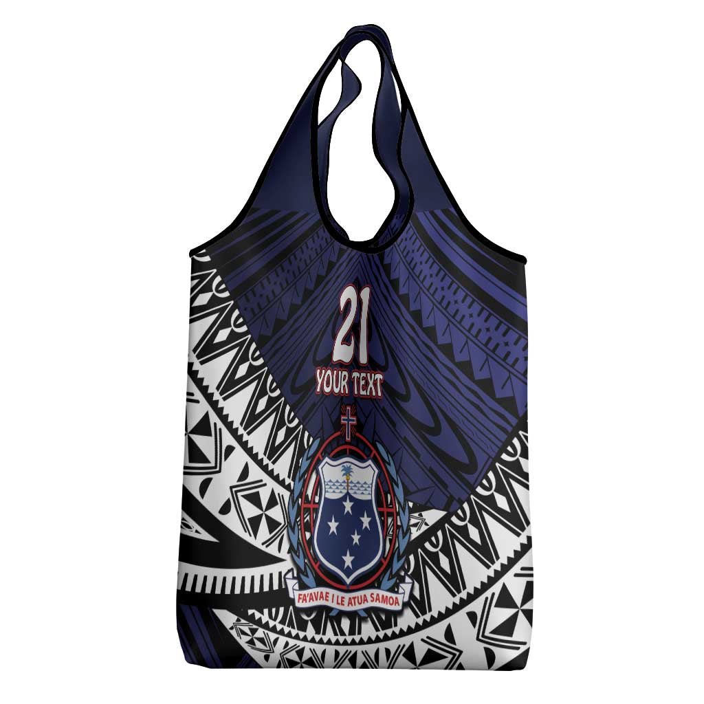 Custom Samoa Rugby Pacific Grocery Bag Samoan Warrior Tribal Pattern LT9 - Polynesian Pride