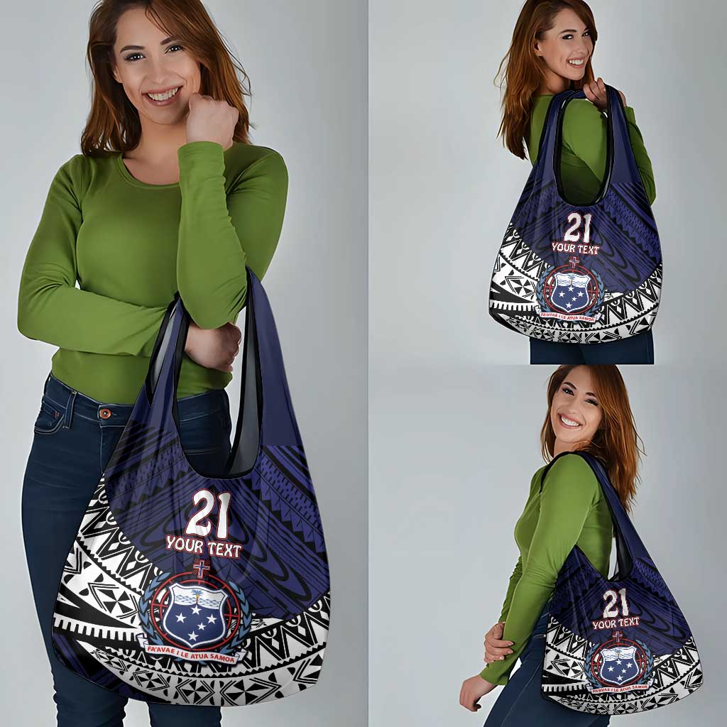 Custom Samoa Rugby Pacific Grocery Bag Samoan Warrior Tribal Pattern LT9 - Polynesian Pride