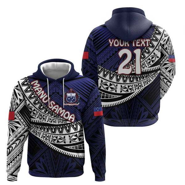 Custom Samoa Hoodie Artsy Style Mixed Blue LT9