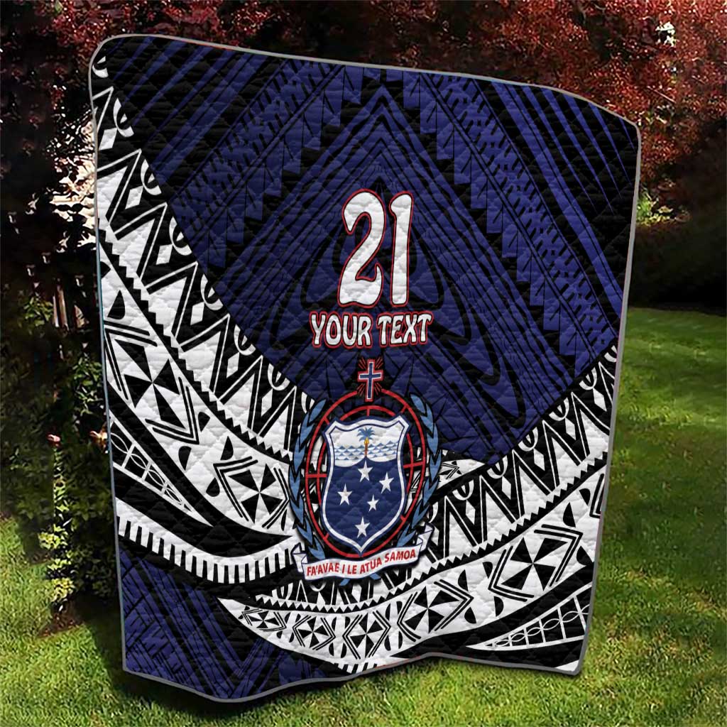 Custom Samoa Rugby Pacific Quilt Samoan Warrior Tribal Pattern