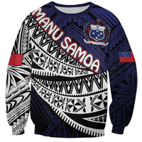 Custom Samoa Rugby Pacific Sweatshirt Samoan Warrior Tribal Pattern LT9 Unisex Blue - Polynesian Pride