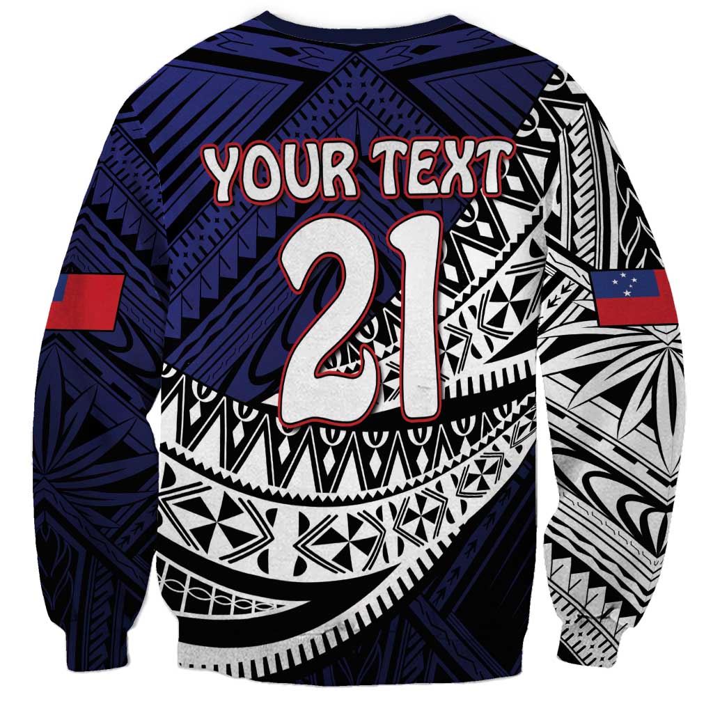 Custom Samoa Rugby Pacific Sweatshirt Samoan Warrior Tribal Pattern LT9 - Polynesian Pride