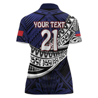 Custom Samoa Rugby Pacific Women Polo Shirt Samoan Warrior Tribal Pattern