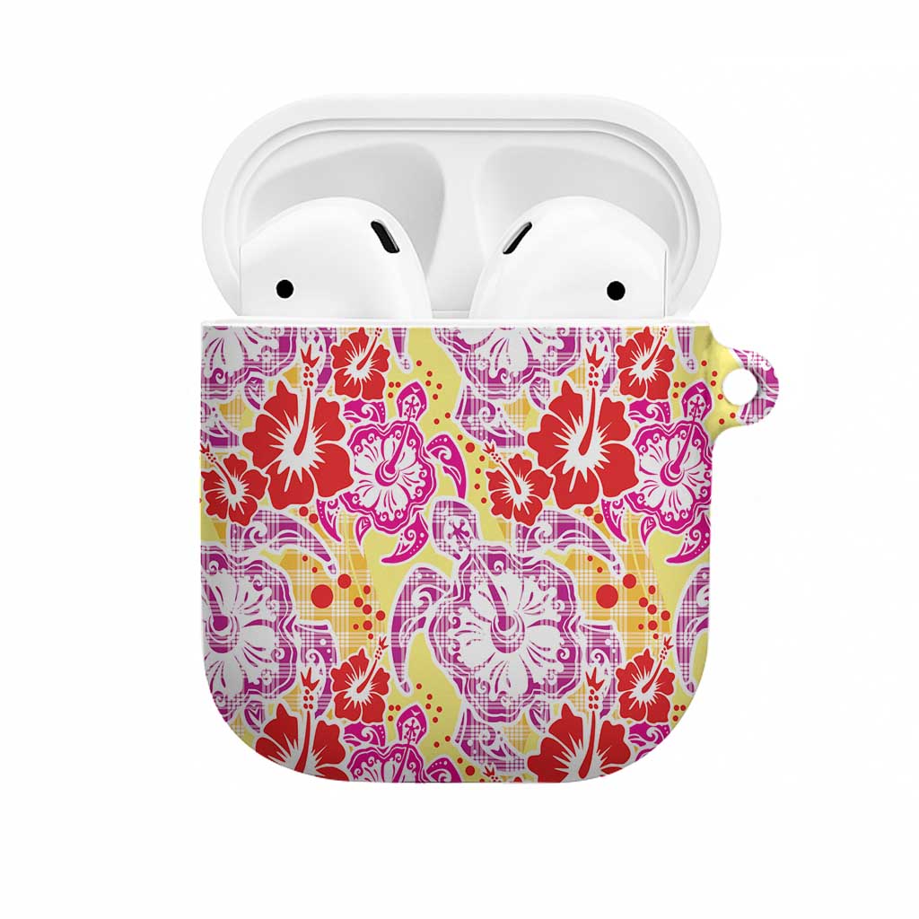 Palaka with Honu and Hibiscus AirPods Case Hawaiian Heritage Spirit LT9 Red - Polynesian Pride