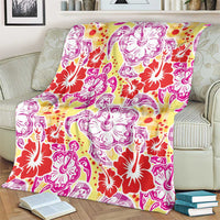 Palaka with Honu and Hibiscus Blanket Hawaiian Heritage Spirit - Polynesian Pride