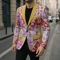 Palaka with Honu and Hibiscus Blazer Hawaiian Heritage Spirit - Polynesian Pride