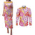 Palaka with Honu and Hibiscus Couples Matching Puletasi and Long Sleeve Button Shirt Hawaiian Heritage Spirit - Polynesian Pride