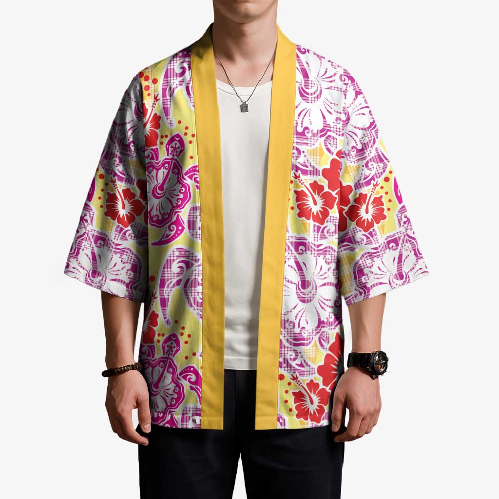 Palaka with Honu and Hibiscus Kimono Hawaiian Heritage Spirit - Polynesian Pride
