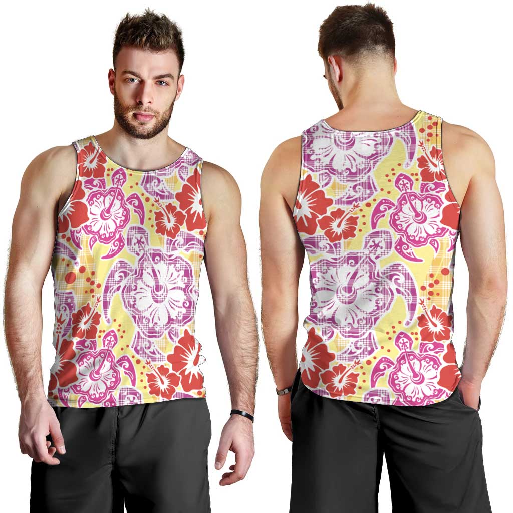 Palaka with Honu and Hibiscus Men Tank Top Hawaiian Heritage Spirit - Polynesian Pride