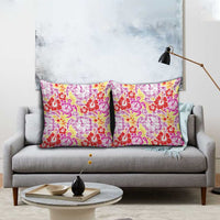 Palaka with Honu and Hibiscus Pillow Cover Hawaiian Heritage Spirit - Polynesian Pride