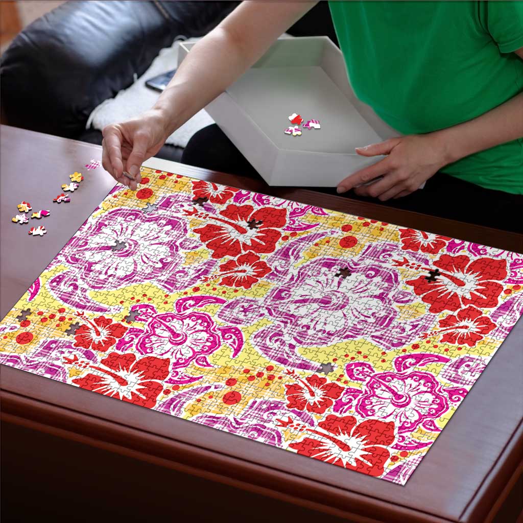 Palaka with Honu and Hibiscus Puzzle Hawaiian Heritage Spirit - Polynesian Pride