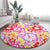 Palaka with Honu and Hibiscus Round Carpet Hawaiian Heritage Spirit - Polynesian Pride