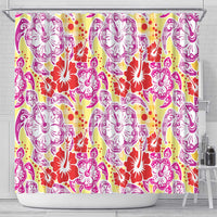 Palaka with Honu and Hibiscus Shower Curtain Hawaiian Heritage Spirit - Polynesian Pride