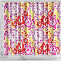 Palaka with Honu and Hibiscus Shower Curtain Hawaiian Heritage Spirit - Polynesian Pride