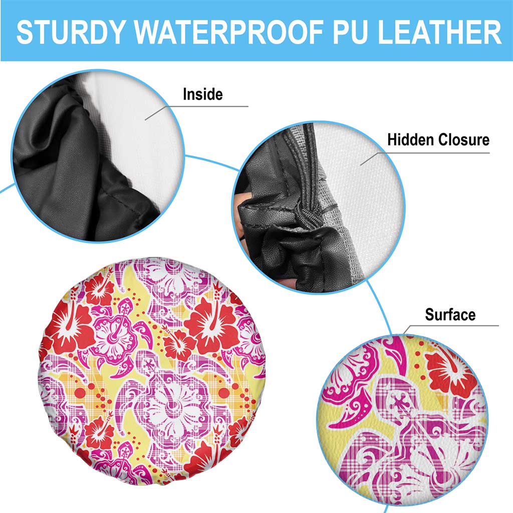 Palaka with Honu and Hibiscus Spare Tire Cover Hawaiian Heritage Spirit - Polynesian Pride