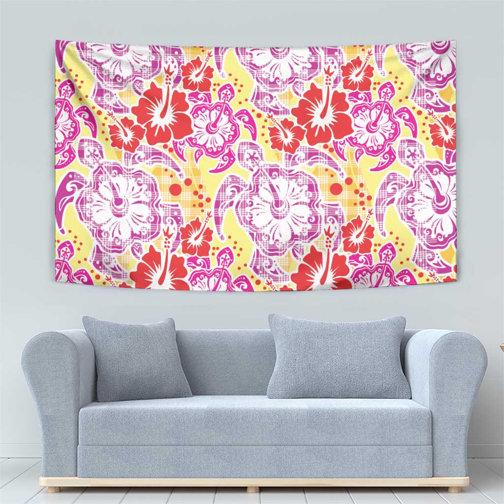 Palaka with Honu and Hibiscus Tapestry Hawaiian Heritage Spirit - Polynesian Pride