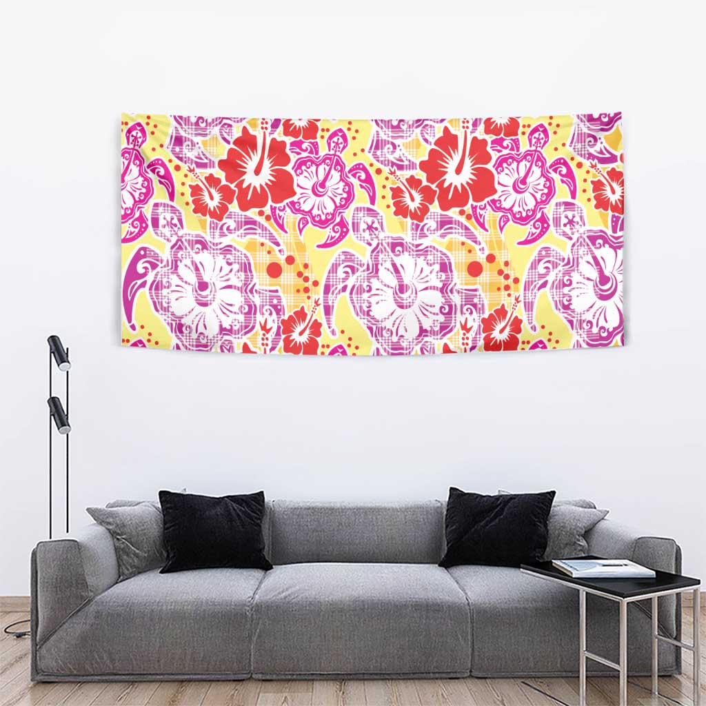 Palaka with Honu and Hibiscus Tapestry Hawaiian Heritage Spirit - Polynesian Pride