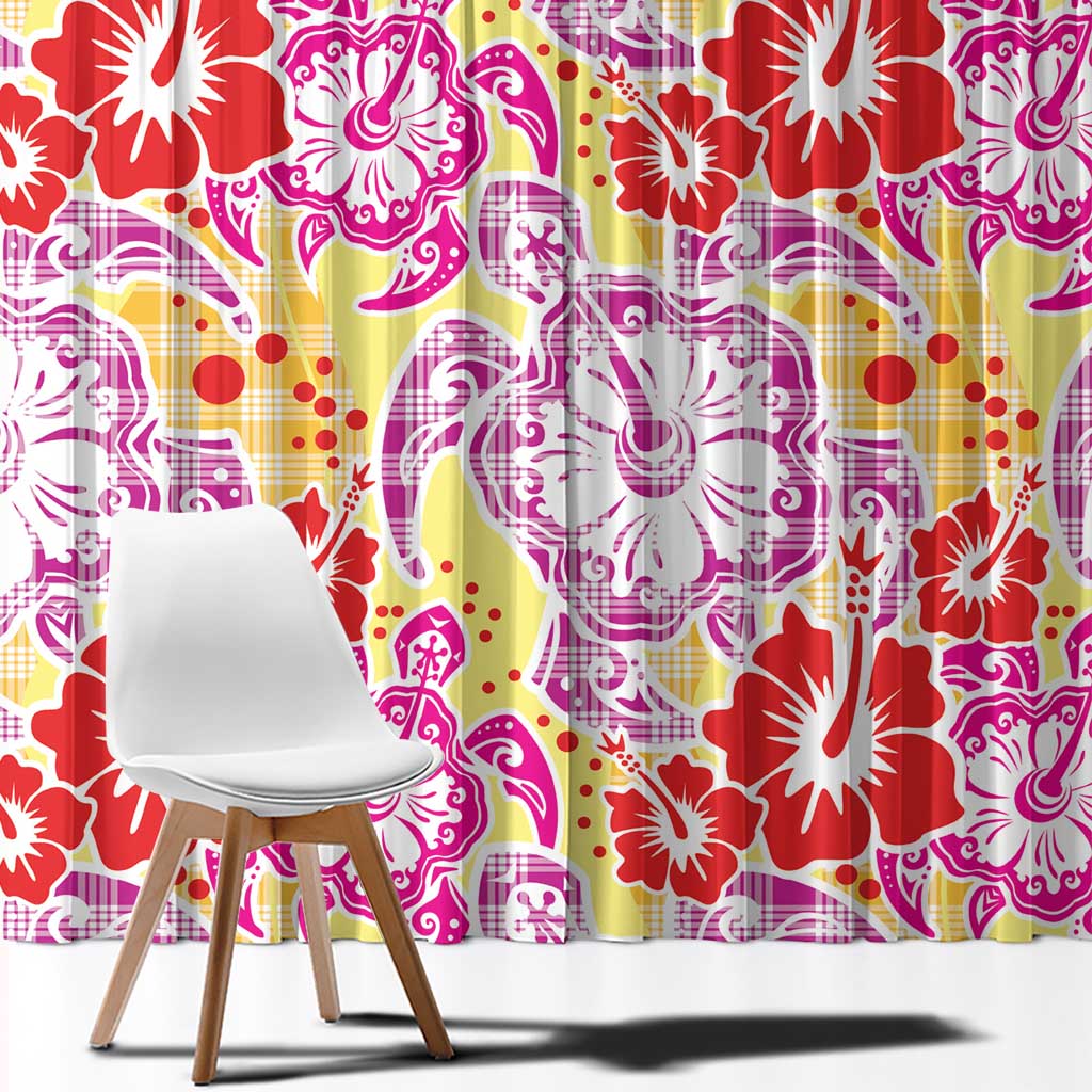 Palaka with Honu and Hibiscus Window Curtain Hawaiian Heritage Spirit - Polynesian Pride