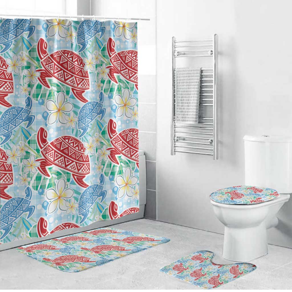 Palaka with Honu and Plumeria Bathroom Set Hawaiian Heritage Spirit - Polynesian Pride
