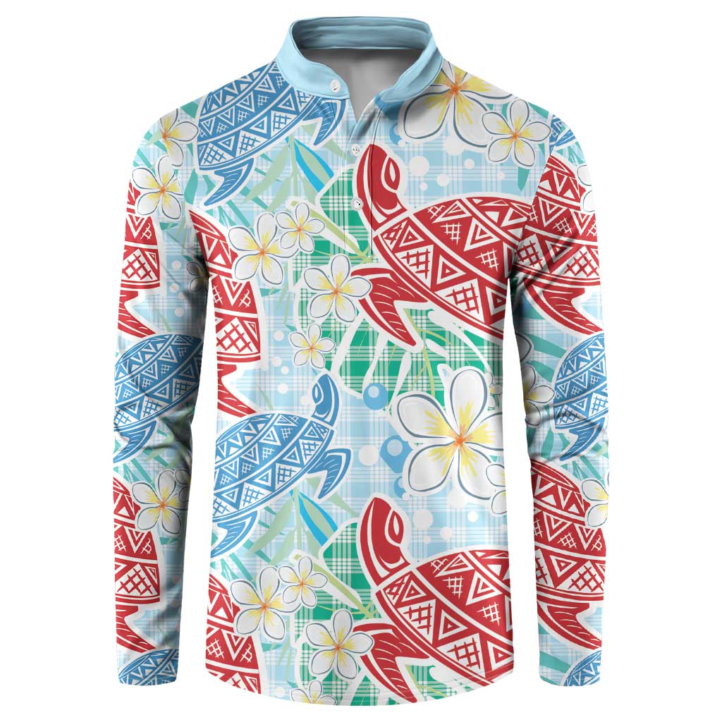 Palaka with Honu and Plumeria Button Sweatshirt Hawaiian Heritage Spirit - Polynesian Pride