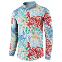 Palaka with Honu and Plumeria Button Sweatshirt Hawaiian Heritage Spirit - Polynesian Pride