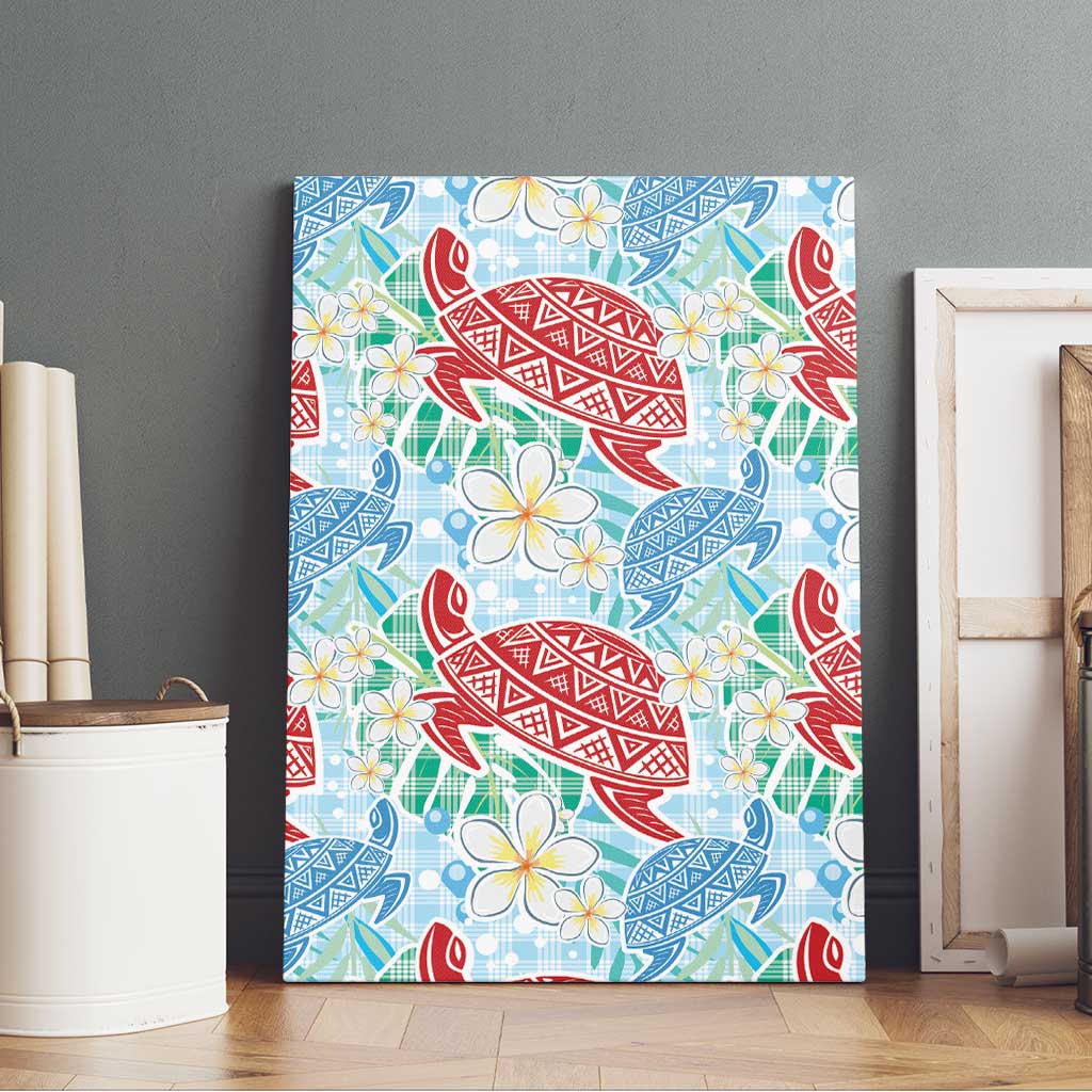 Palaka with Honu and Plumeria Canvas Wall Art Hawaiian Heritage Spirit - Polynesian Pride