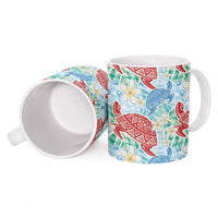 Palaka with Honu and Plumeria Ceramic Mug Hawaiian Heritage Spirit - Polynesian Pride