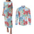 Palaka with Honu and Plumeria Couples Matching Puletasi and Long Sleeve Button Shirt Hawaiian Heritage Spirit - Polynesian Pride
