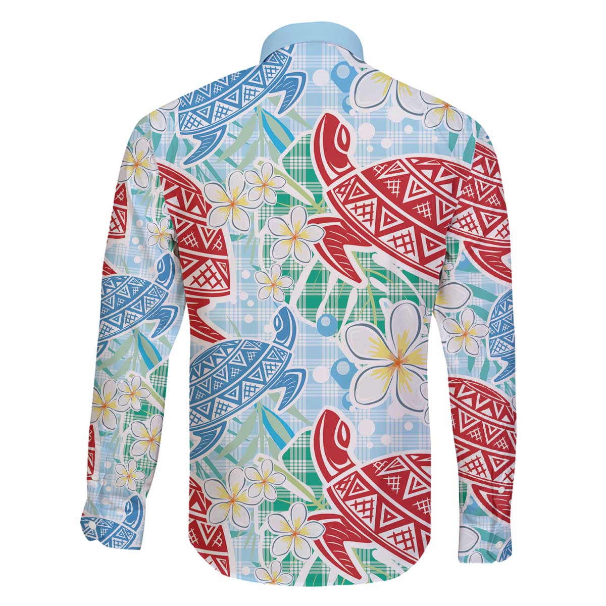 Palaka with Honu and Plumeria Family Matching Off The Shoulder Long Sleeve Dress and Hawaiian Shirt Hawaiian Heritage Spirit - Polynesian Pride