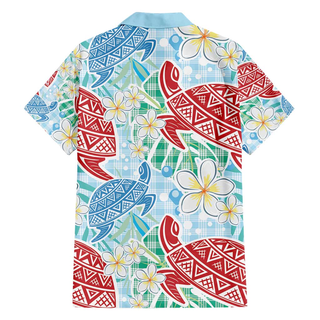 Palaka with Honu and Plumeria Family Matching Short Sleeve Bodycon Dress and Hawaiian Shirt Hawaiian Heritage Spirit - Polynesian Pride