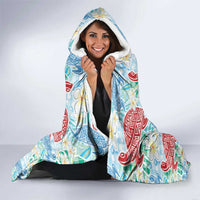 Palaka with Honu and Plumeria Hooded Blanket Hawaiian Heritage Spirit - Polynesian Pride