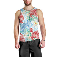 Palaka with Honu and Plumeria Men Tank Top Hawaiian Heritage Spirit - Polynesian Pride
