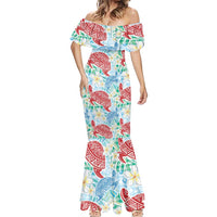 Palaka with Honu and Plumeria Mermaid Dress Hawaiian Heritage Spirit - Polynesian Pride