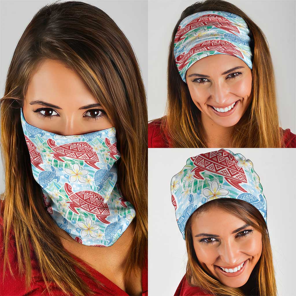 Palaka with Honu and Plumeria Neck Gaiter Hawaiian Heritage Spirit - Polynesian Pride