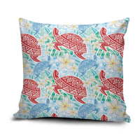 Palaka with Honu and Plumeria Pillow Cover Hawaiian Heritage Spirit - Polynesian Pride