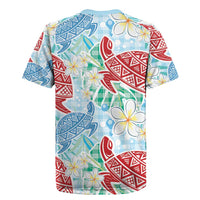 Palaka with Honu and Plumeria Rugby Jersey Hawaiian Heritage Spirit - Polynesian Pride