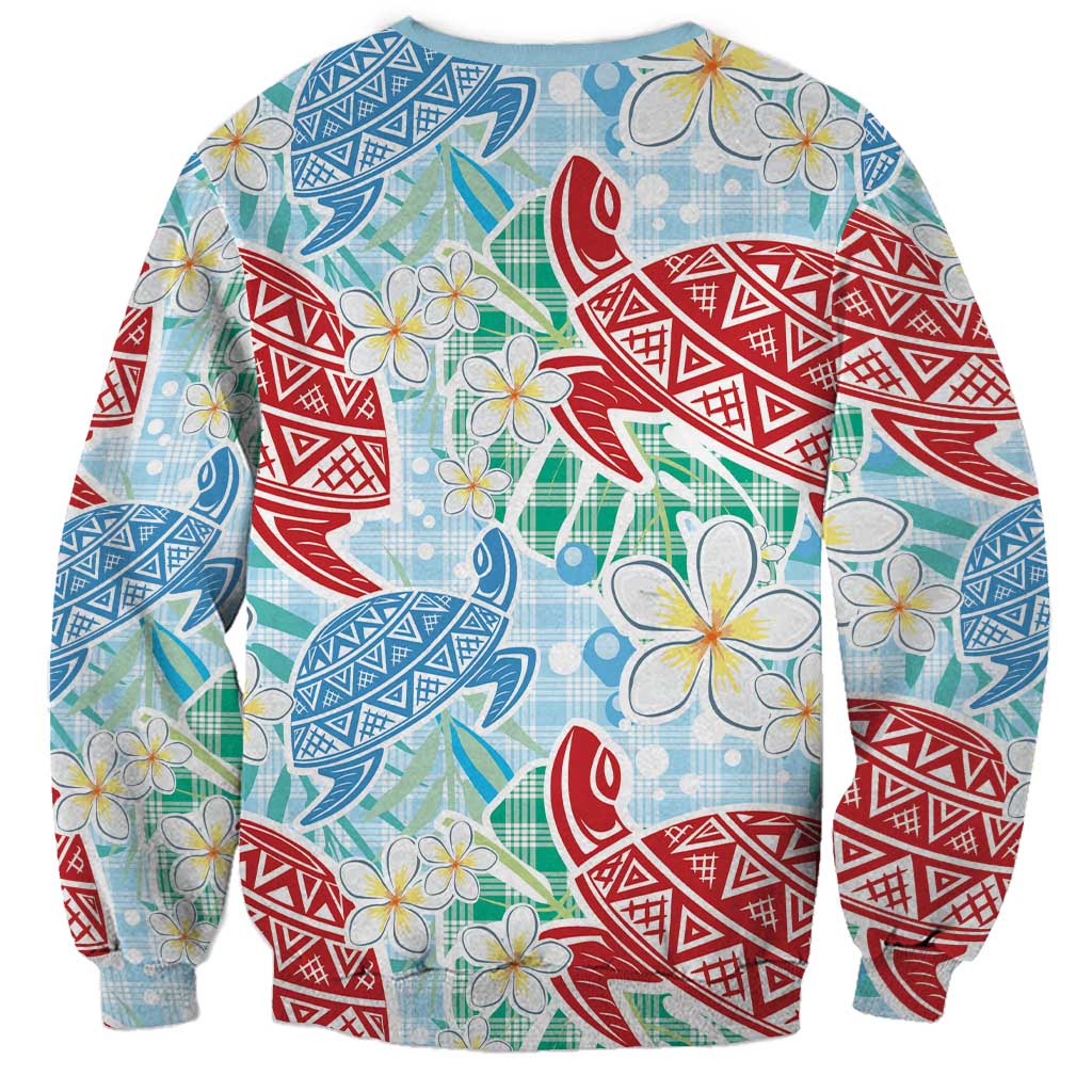 Palaka with Honu and Plumeria Sweatshirt Hawaiian Heritage Spirit - Polynesian Pride