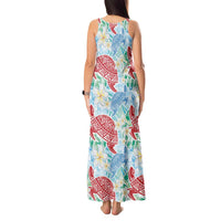 Palaka with Honu and Plumeria Tank Maxi Dress Hawaiian Heritage Spirit - Polynesian Pride