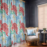 Palaka with Honu and Plumeria Window Curtain Hawaiian Heritage Spirit - Polynesian Pride