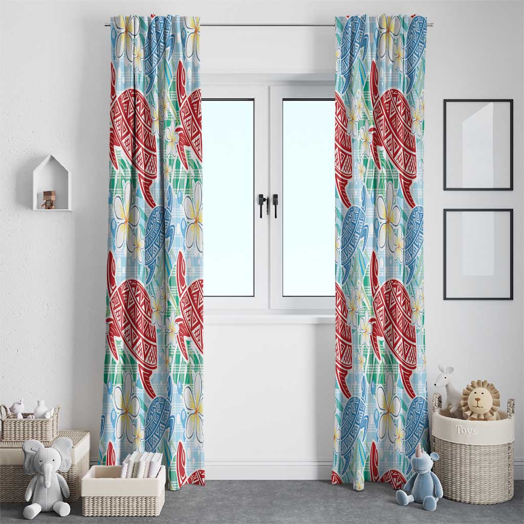 Palaka with Honu and Plumeria Window Curtain Hawaiian Heritage Spirit - Polynesian Pride