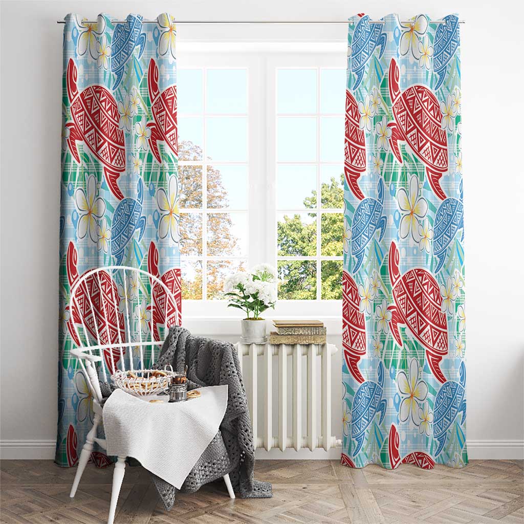 Palaka with Honu and Plumeria Window Curtain Hawaiian Heritage Spirit - Polynesian Pride