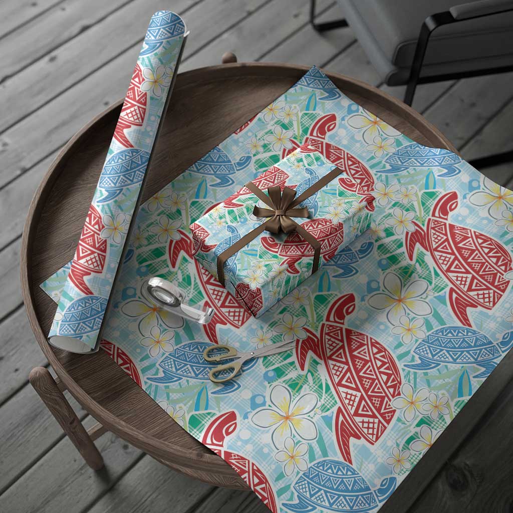Palaka with Honu and Plumeria Wrapping Paper Hawaiian Heritage Spirit - Polynesian Pride