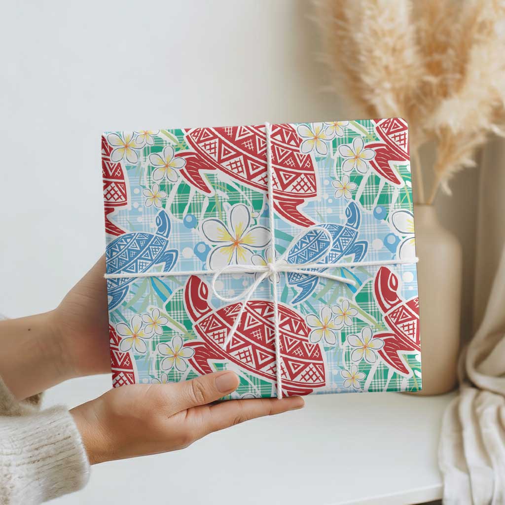 Palaka with Honu and Plumeria Wrapping Paper Hawaiian Heritage Spirit - Polynesian Pride