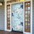 Blue Palaka Crane and Flowers Door Cover Japan Heritage Spirit - Polynesian Pride