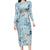 Blue Palaka Crane and Flowers Family Matching Long Sleeve Bodycon Dress and Hawaiian Shirt Japan Heritage Spirit - Polynesian Pride