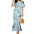 Blue Palaka Crane and Flowers Family Matching Mermaid Dress and Hawaiian Shirt Japan Heritage Spirit - Polynesian Pride