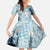 Blue Palaka Crane and Flowers Family Matching Off The Shoulder Long Sleeve Dress and Hawaiian Shirt Japan Heritage Spirit - Polynesian Pride