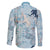 Blue Palaka Crane and Flowers Family Matching Off The Shoulder Long Sleeve Dress and Hawaiian Shirt Japan Heritage Spirit - Polynesian Pride