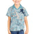 Blue Palaka Crane and Flowers Family Matching Off The Shoulder Long Sleeve Dress and Hawaiian Shirt Japan Heritage Spirit - Polynesian Pride