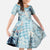 Blue Palaka Crane and Flowers Family Matching Puletasi and Hawaiian Shirt Japan Heritage Spirit - Polynesian Pride